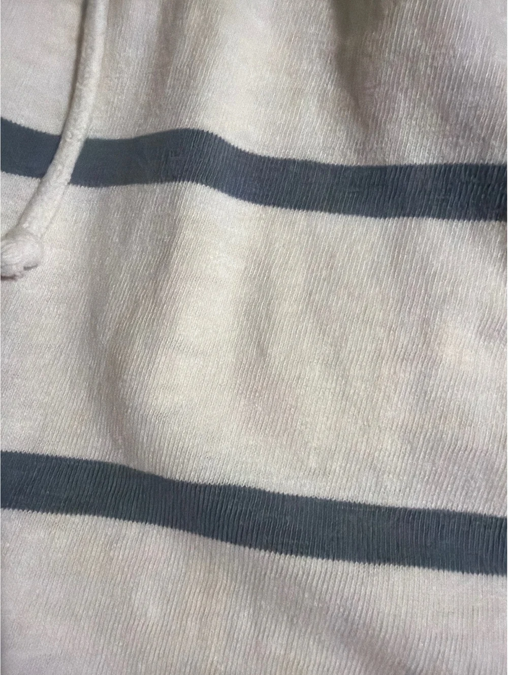 J.Crew X-Large Beige and Gray Striped Hoodie Sweatshirt